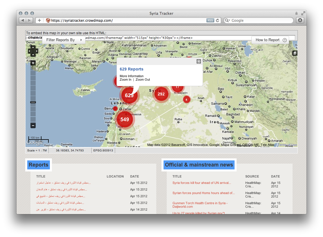 Crowdmaps Syria Tracker - Image 3