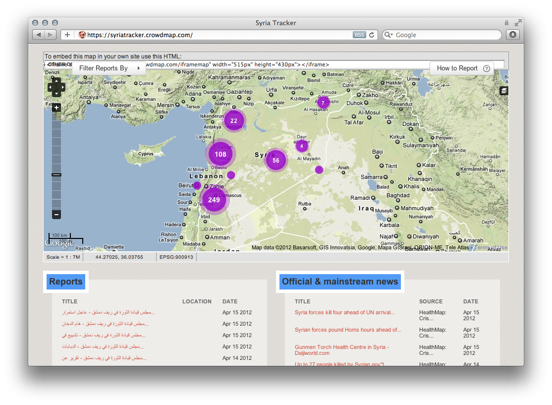Crowdmaps Syria Tracker - Image 5