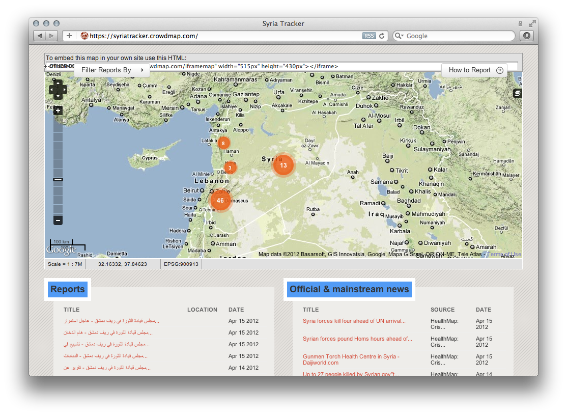 Crowdmaps Syria Tracker - Image 6