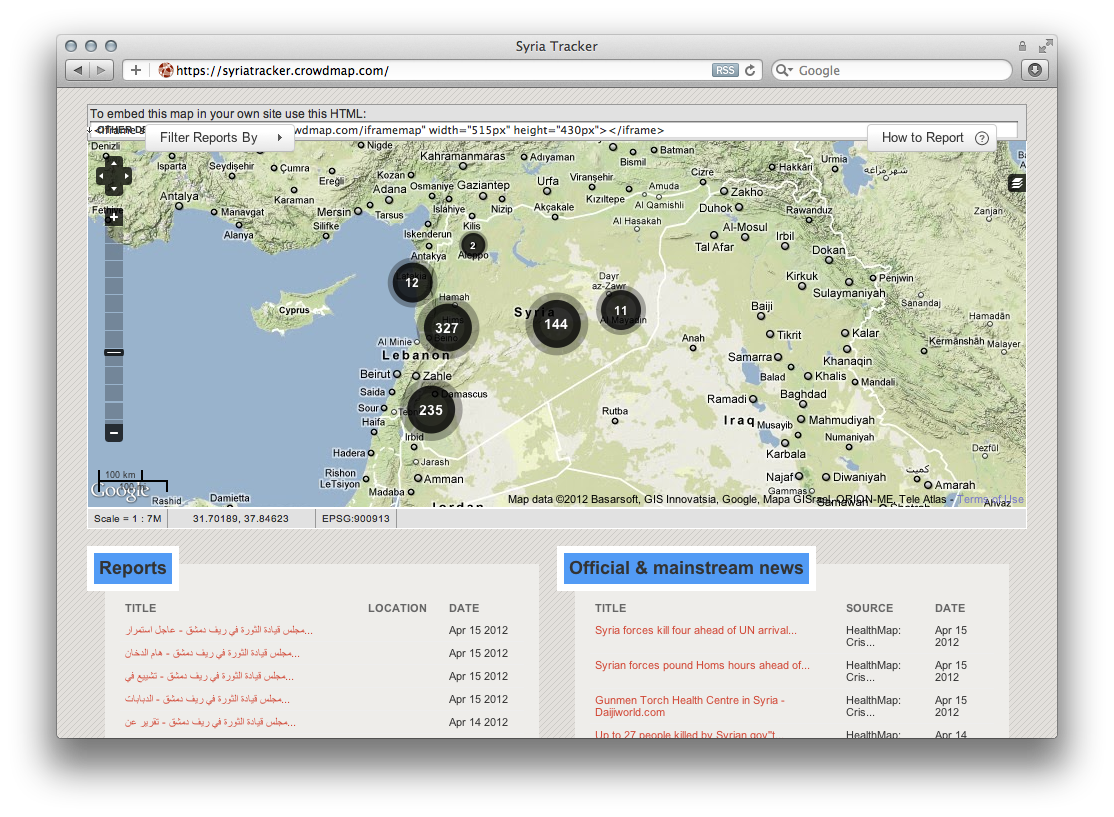 Crowdmaps Syria Tracker - Image 7