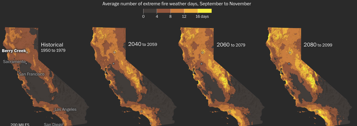 How Escalating Climate Change Fuels California’s Infernos, Washington Post
