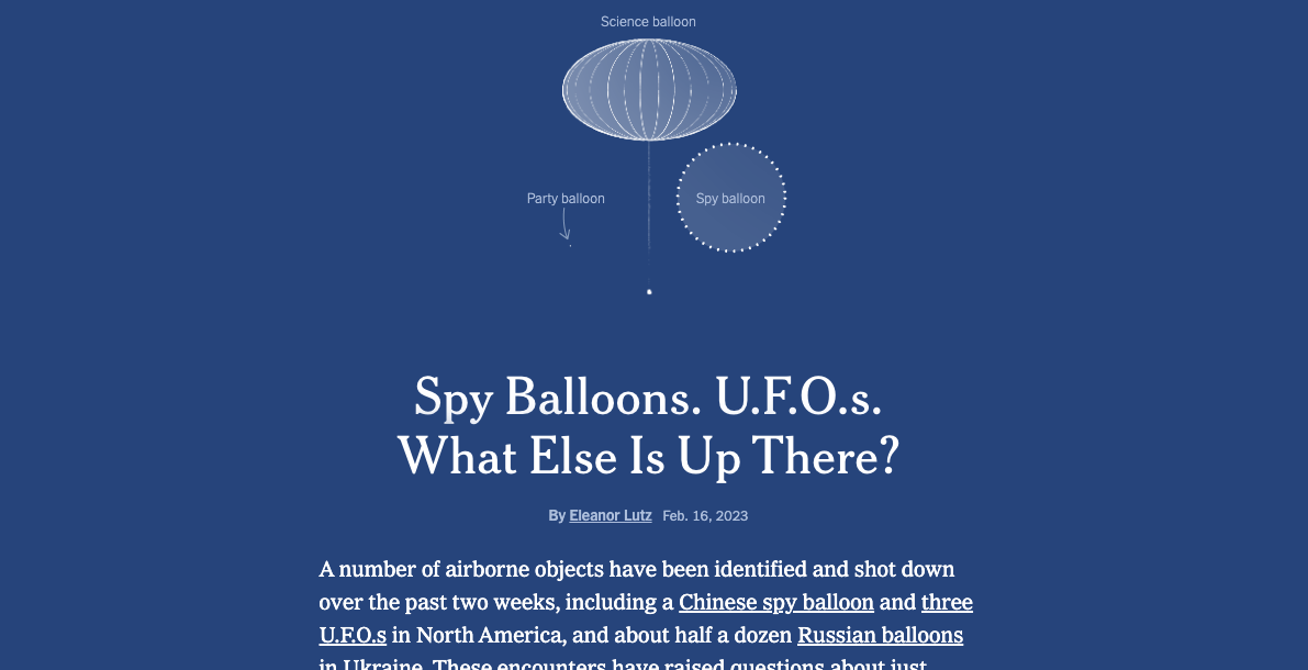 Spy Balloons. UFOs. What Else is Up There?